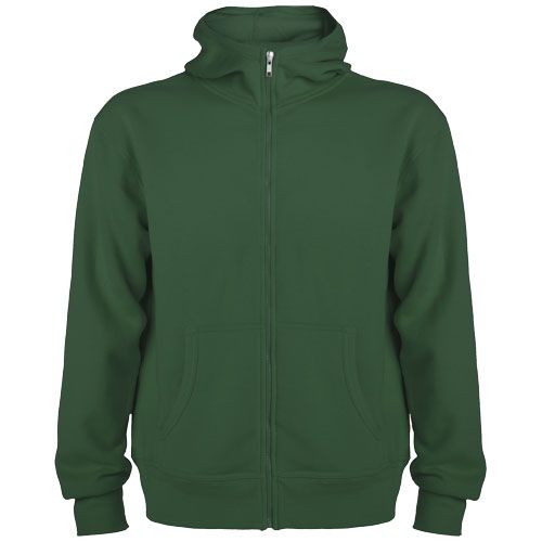 verde botella Sudadera con capucha y cremallera completa unisex