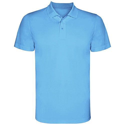 turquesa Polo deportivo de manga corta para hombre