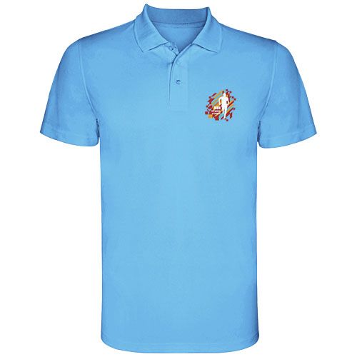 turquesa Polo deportivo de manga corta para hombre