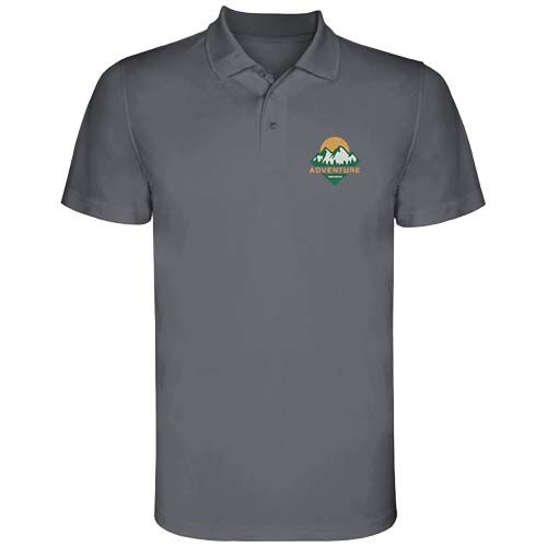 gris plomo Polo deportivo de manga corta para hombre de 150 g/m² Monzha