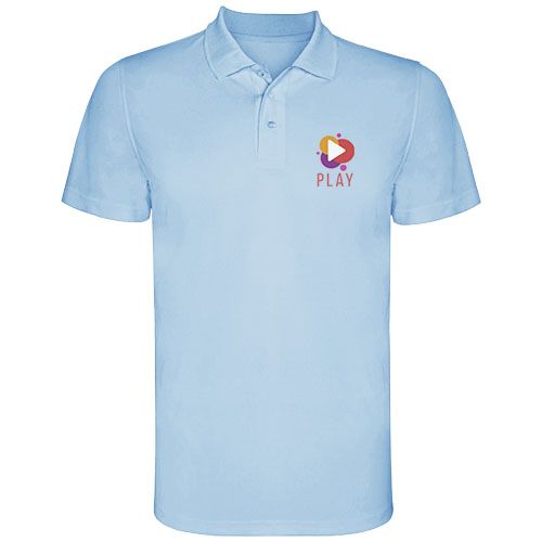 azul celeste Polo deportivo de manga corta para hombre