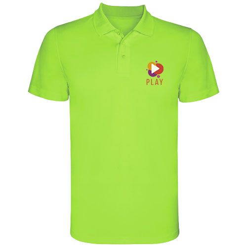 verde lima Polo deportivo de manga corta para hombre