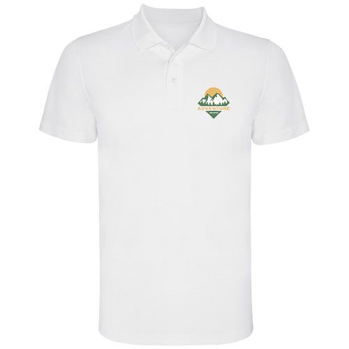 white Polo deportivo de manga corta para hombre