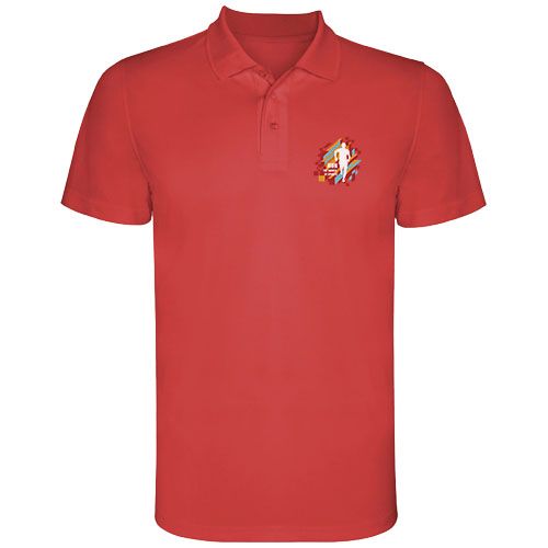 red Polo deportivo de manga corta para hombre