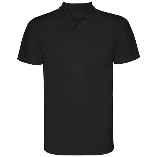 black Polo deportivo de manga corta para hombre