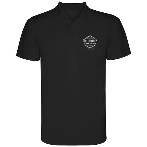 black Polo deportivo de manga corta para hombre