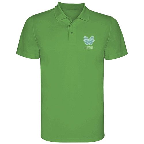 verde helecho Polo deportivo de manga corta para hombre