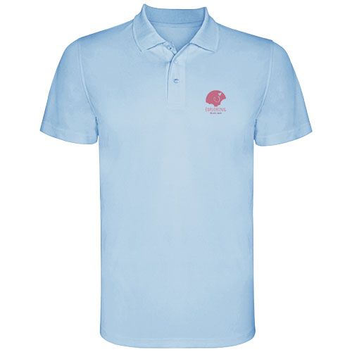 azul celeste Polo deportivo de manga corta infantil