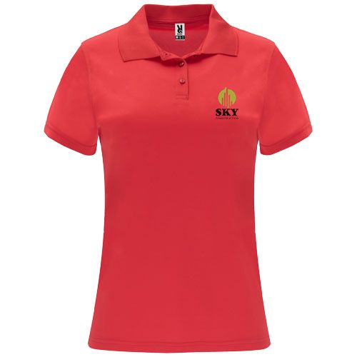 red Polo deportivo de manga corta para mujer de 150 g/m²
