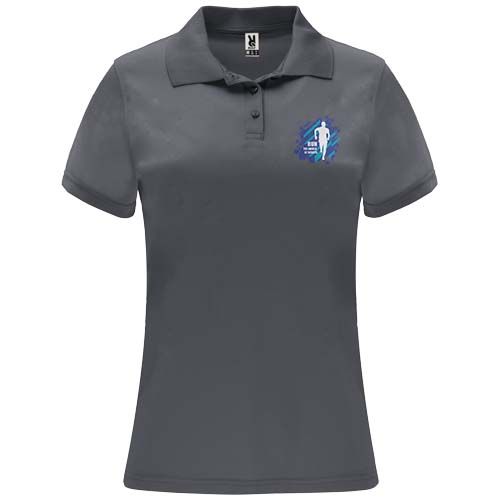 gris plomo Polo deportivo de manga corta para mujer de 150 g/m²