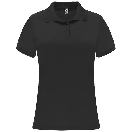 black Polo deportivo de manga corta para mujer