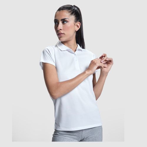 azulón Polo deportivo de manga corta para mujer