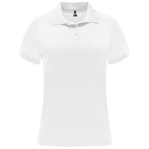 white Polo deportivo de manga corta para mujer