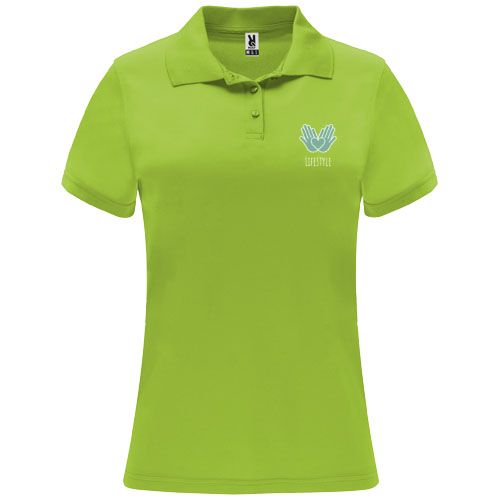 verde lima Polo deportivo de manga corta para mujer