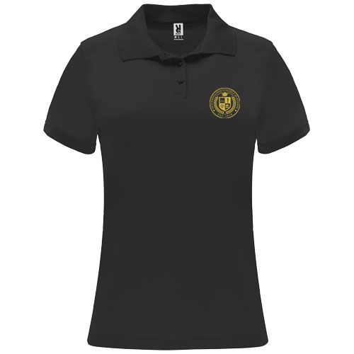 black Polo deportivo de manga corta para mujer