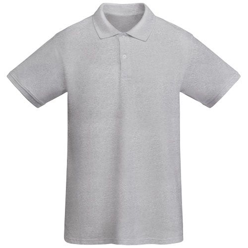 gris chiné Polo de manga corta para hombre algodón orgánico