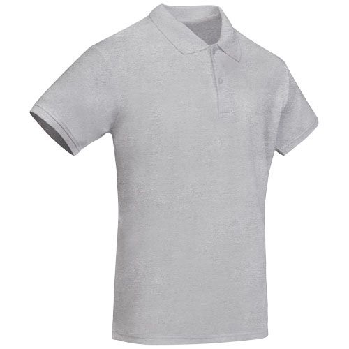 gris chiné Polo de manga corta para hombre algodón orgánico