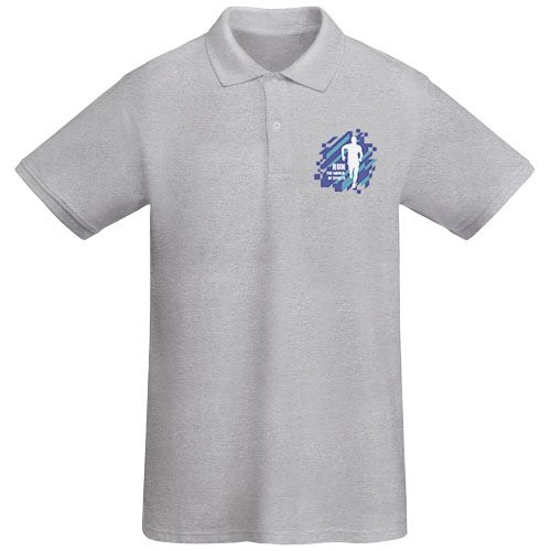 gris chiné Polo de manga corta para hombre algodón orgánico