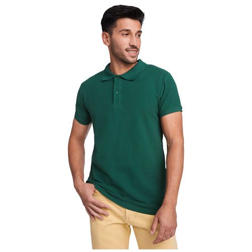 verde botella Polo de manga corta para hombre algodón orgánico