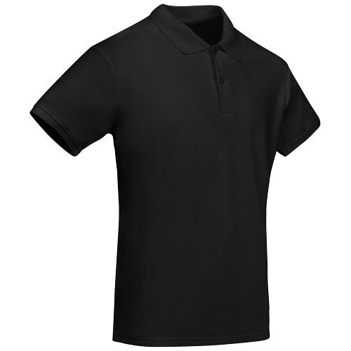black Polo de manga corta para hombre algodón orgánico