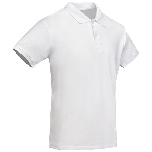 white Polo de manga corta para hombre algodón orgánico