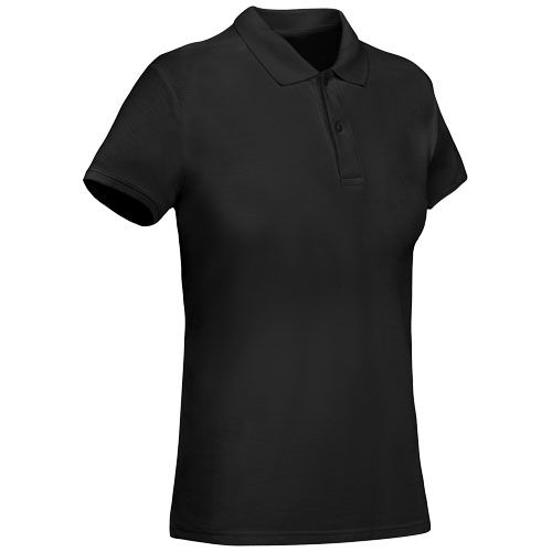 black Polo de manga corta para mujer algodón orgánico