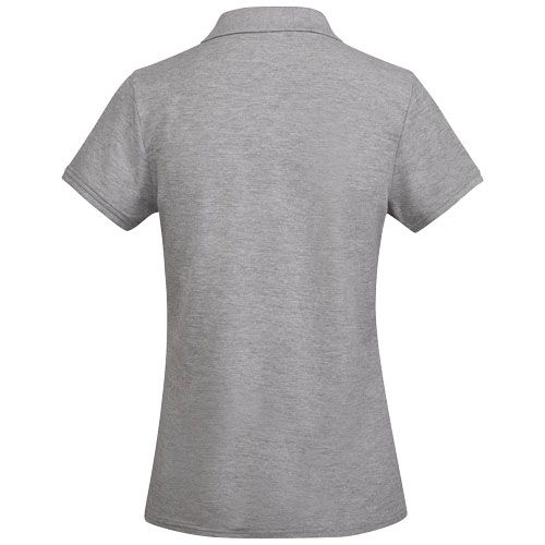 gris chiné Polo de manga corta para mujer algodón orgánico