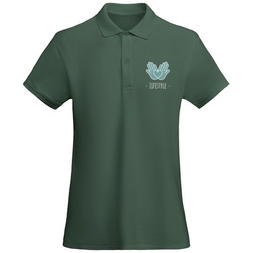 verde botella Polo de manga corta para mujer algodón orgánico de 210 g/m²