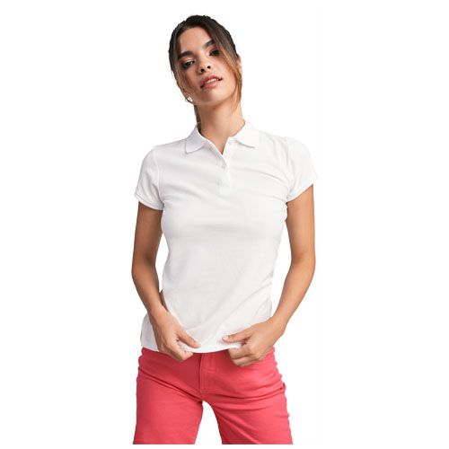 verde botella Polo de manga corta para mujer algodón orgánico de 210 g/m²
