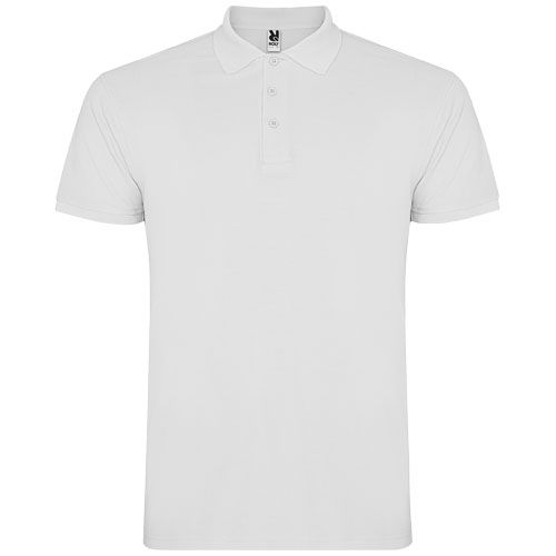 white Polo de manga corta para hombre de 200 g/m²