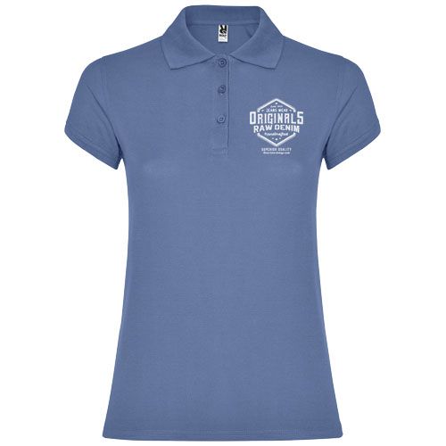 azul riviera Polo de manga corta para mujer