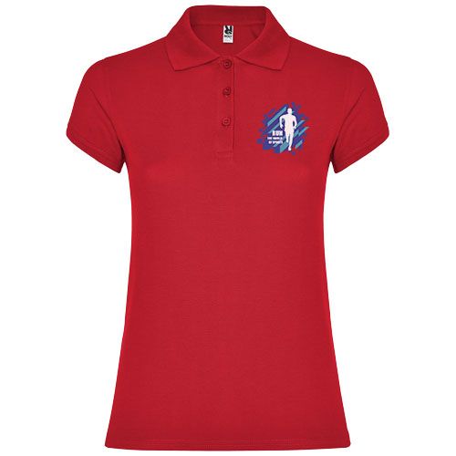 red Polo de manga corta para mujer