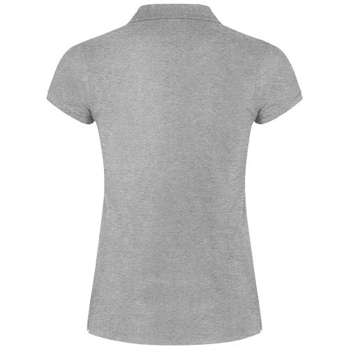 gris chiné Polo de manga corta para mujer