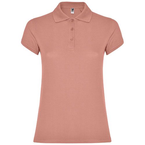 arcilla naranja Polo de manga corta para mujer