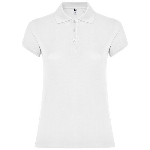 white Polo de manga corta para mujer