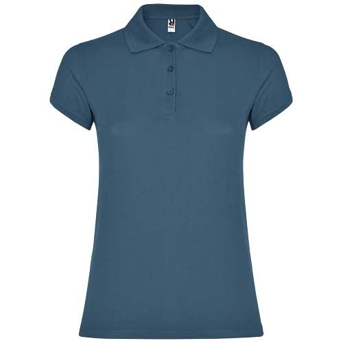 azul tormenta Polo de manga corta para mujer