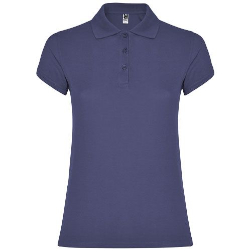 azul denim Polo de manga corta para mujer