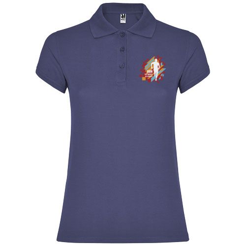 azul denim Polo de manga corta para mujer