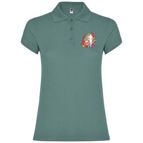 gris azul Polo de manga corta para mujer