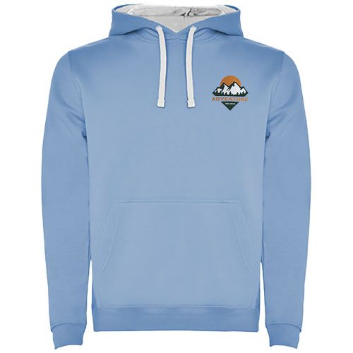 azul celeste/blanco Sudadera con capucha para hombre