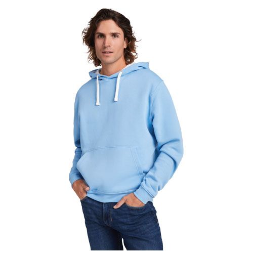 azul celeste/blanco Sudadera con capucha para hombre de 280 g/m²