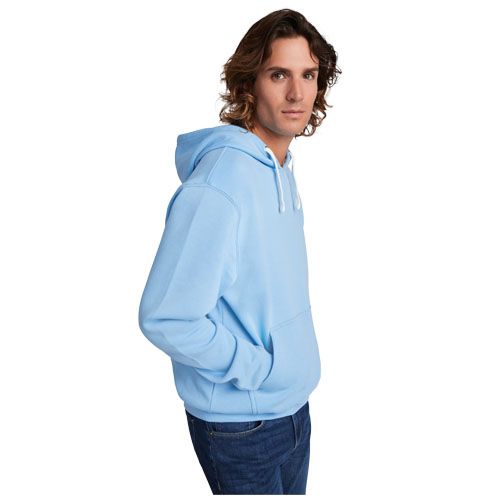 azul celeste/blanco Sudadera con capucha para hombre de 280 g/m²