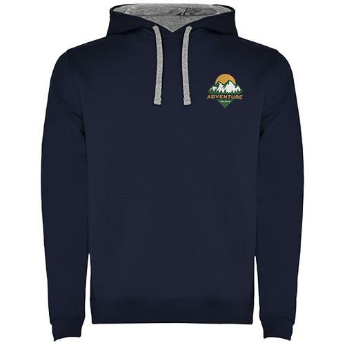 azul marino/gris chiné Sudadera con capucha para hombre