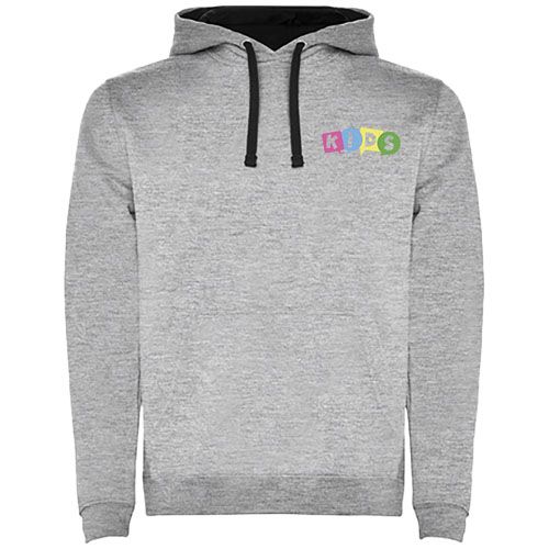 gris chiné/negro Sudadera con capucha infantil de 280 g/m² Urban