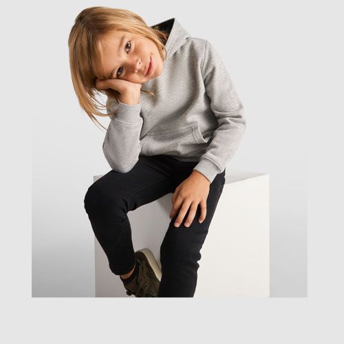 blanco/azul marino Sudadera con capucha infantil de 280 g/m²