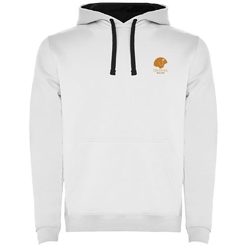 blanco/azul marino Sudadera con capucha infantil de 280 g/m²