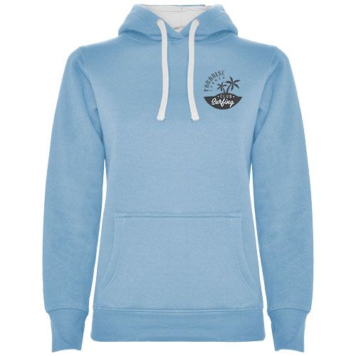azul celeste/blanco Sudadera con capucha para mujer