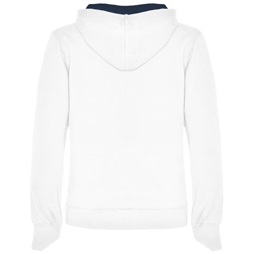blanco/azul marino Sudadera con capucha para mujer