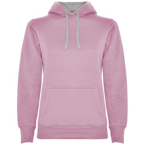 rosa claro/gris chiné Sudadera con capucha para mujer