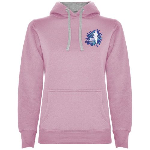 rosa claro/gris chiné Sudadera con capucha para mujer